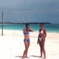 Pili y Chus en la playa cerca de Tulúm